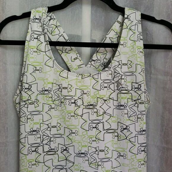 Under Armour Heat Wear Tank Top White Logo Racerback Active Size UNK See Pics - Picture 5 of 10